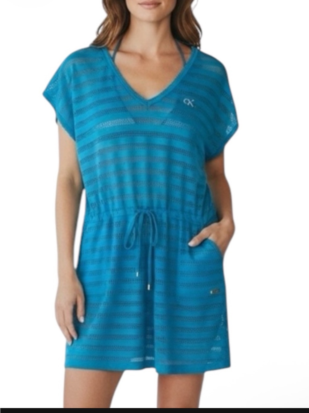 CALVIN KLEIN Eyelet Swim Cover-Up in Blue Size Medium — SUMMER PERFECTION!!! - Picture 13 of 13